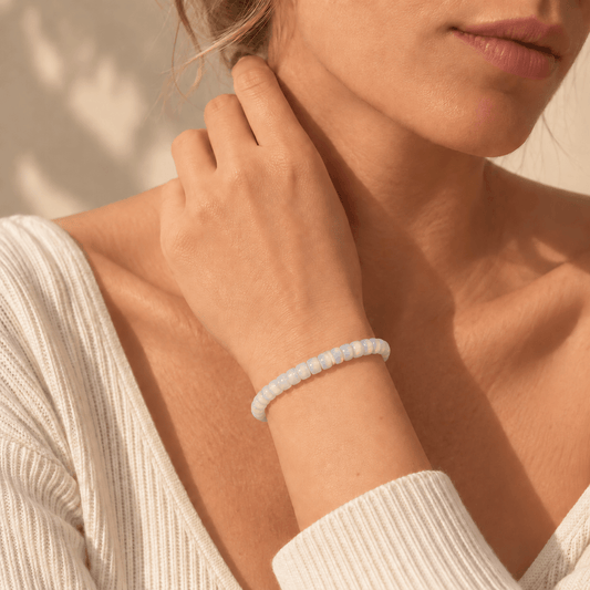 Aurora Iridescent Opal Disc Bracelet