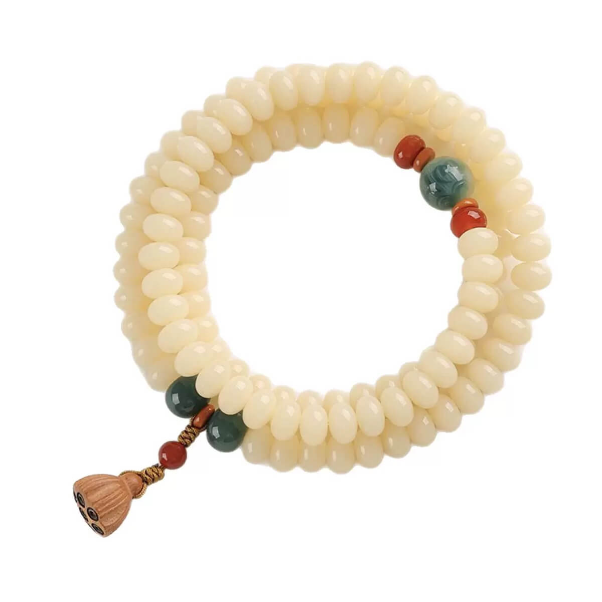White Bodhi Seed Wrap Bracelet