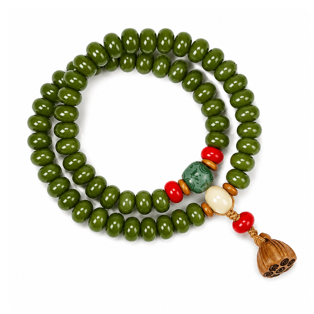 Green Lotus Bodhi Wrap Bracelet