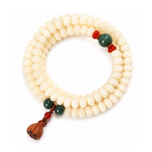 White Bodhi Seed Wrap Bracelet