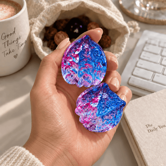 Iridescent Carved Walnut Pocket Fidget