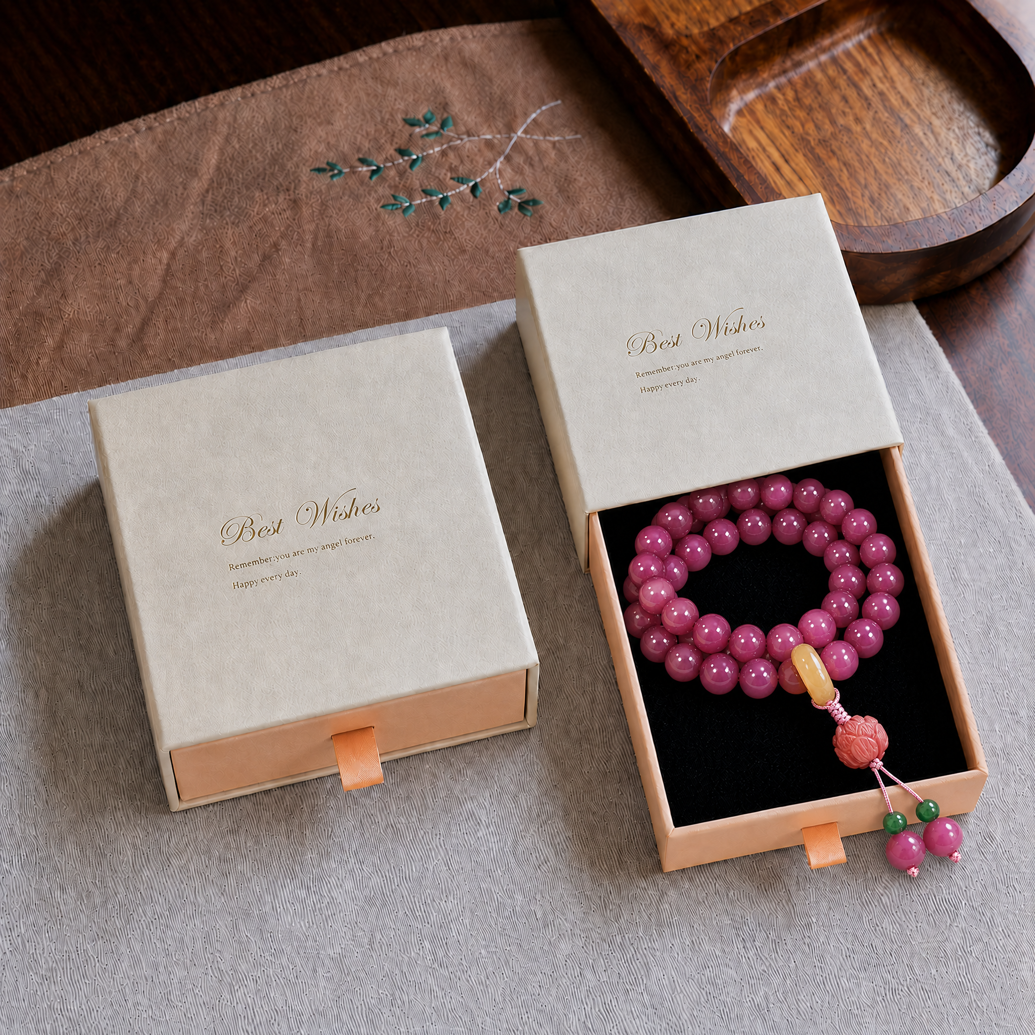 Purple Bodhi Root Wrap Bracelet