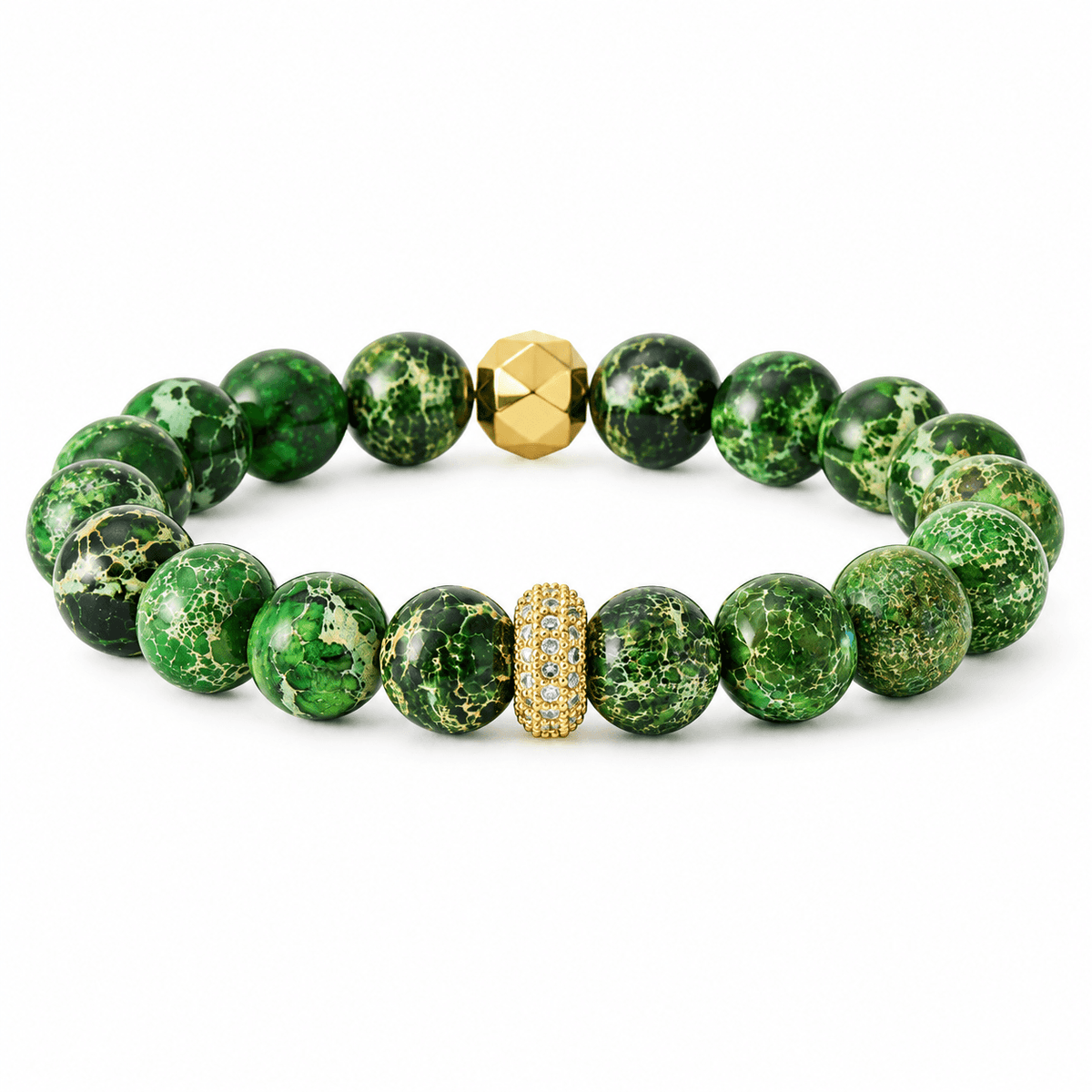 Marbled Natural Stone Bead Bracelet