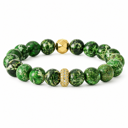 Marbled Natural Stone Bead Bracelet