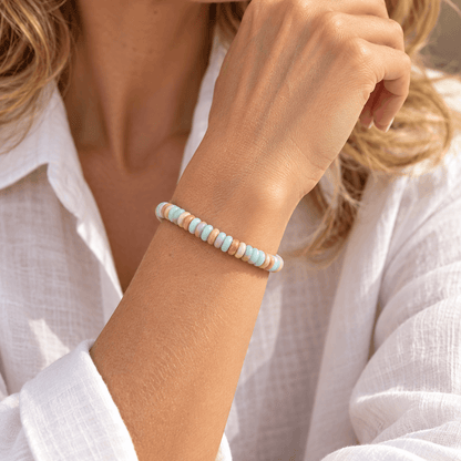 Agate Disc Bead Cord Bracelet