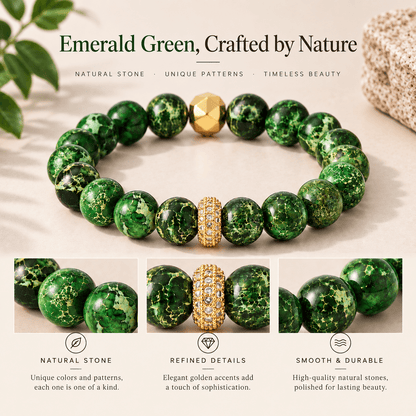 Marbled Natural Stone Bead Bracelet