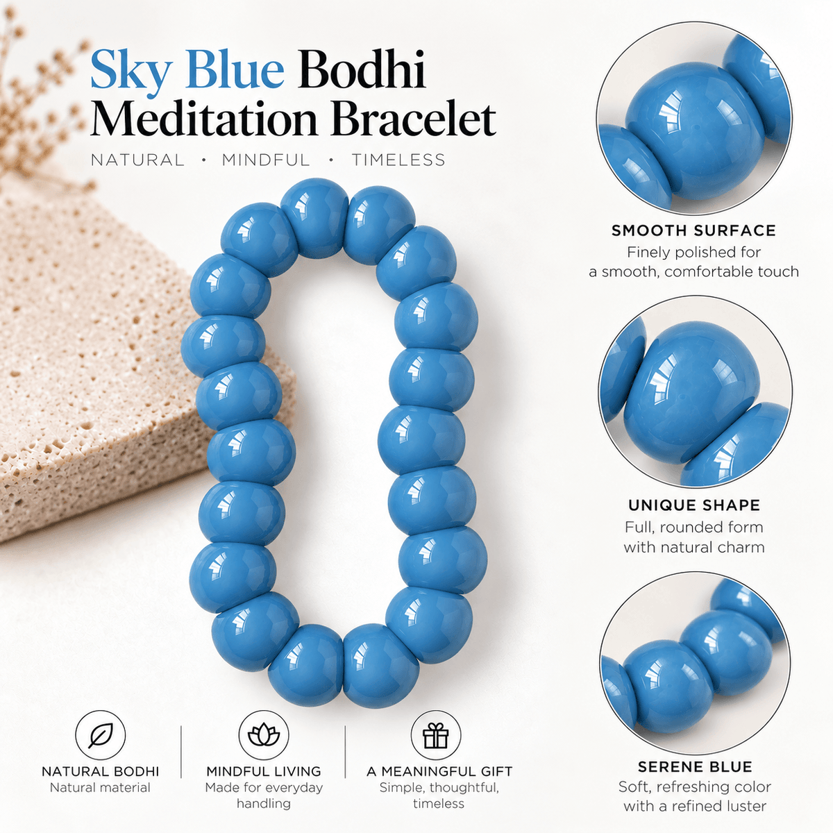 Natural Bodhi Garlic-Clove Fidget Bracelet