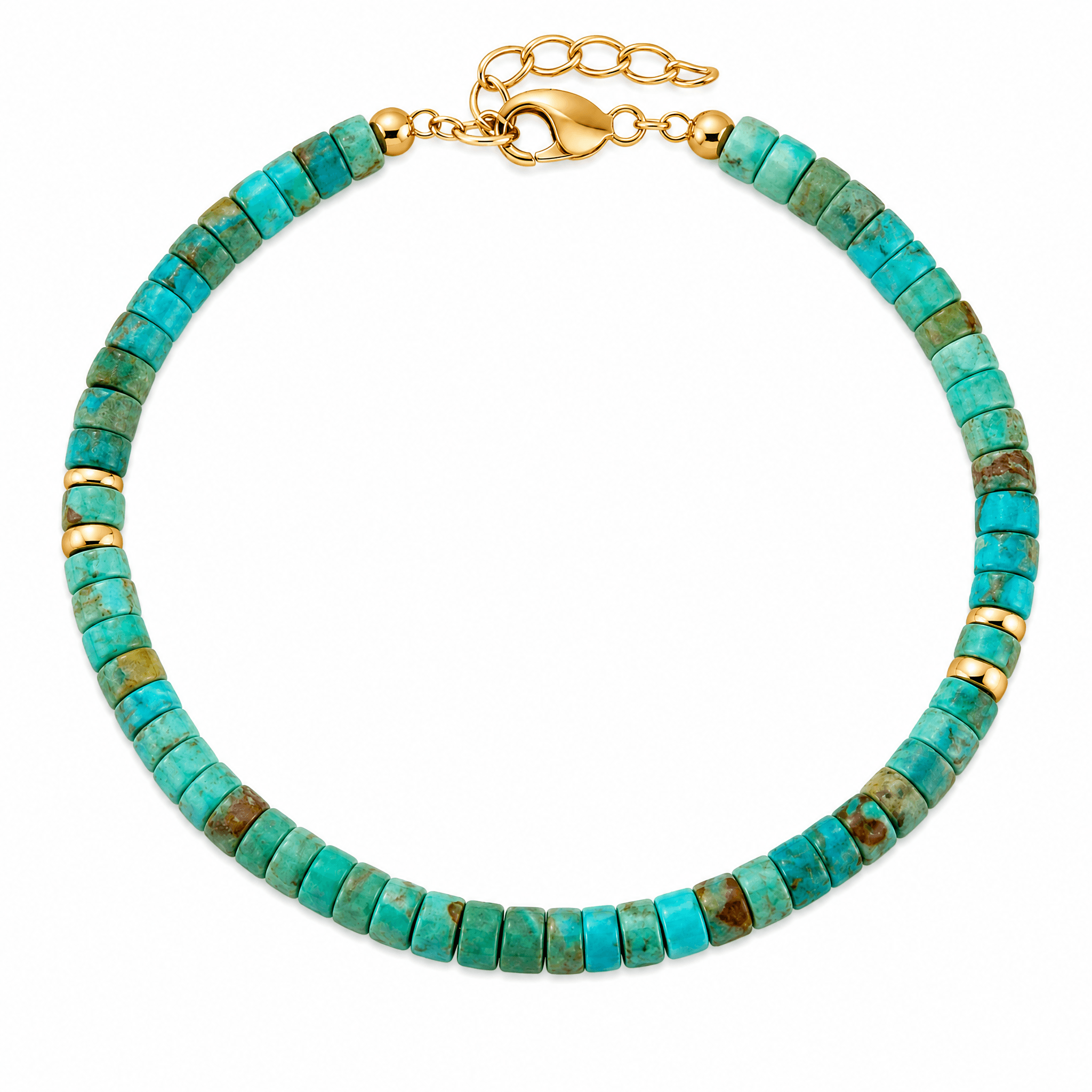 Sage Green Natural Turquoise Disc Bracelet