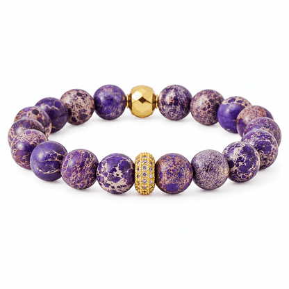 Marbled Natural Stone Bead Bracelet