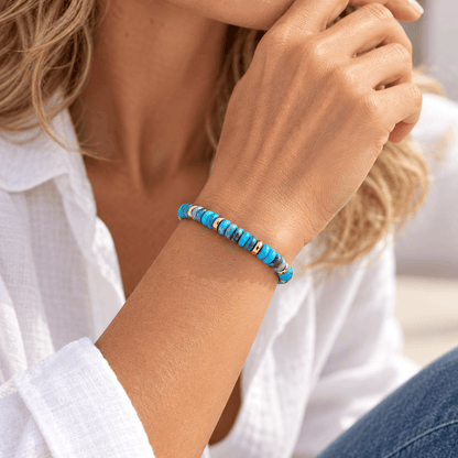 Agate Disc Bead Cord Bracelet