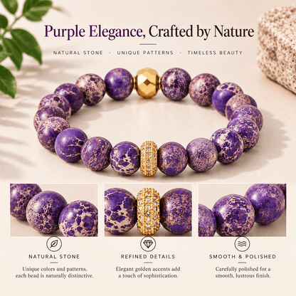Marbled Natural Stone Bead Bracelet
