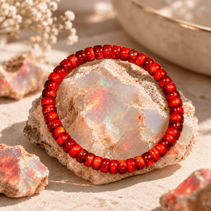 Aurora Iridescent Opal Disc Bracelet