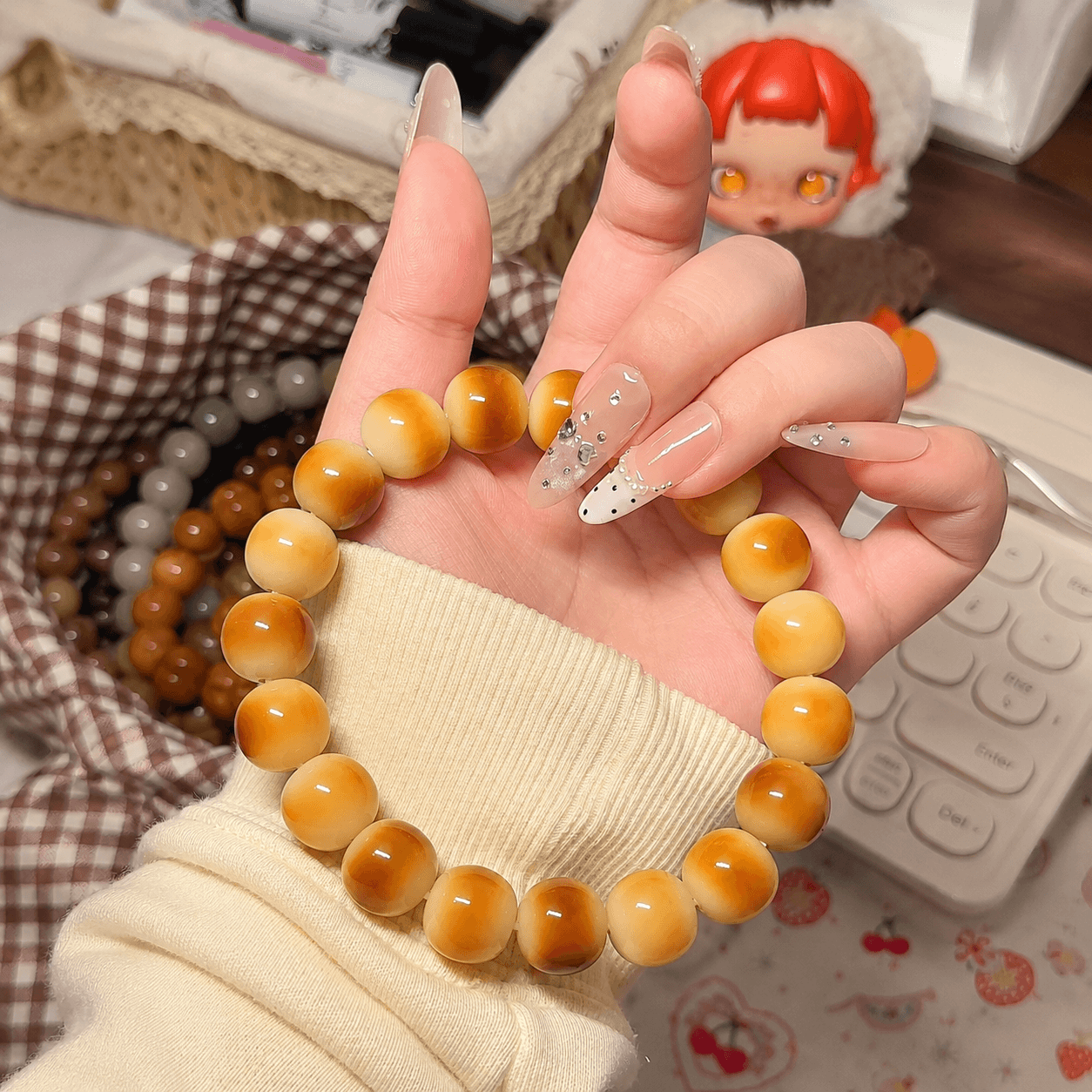 Caramel Meditation Bead Bracelet
