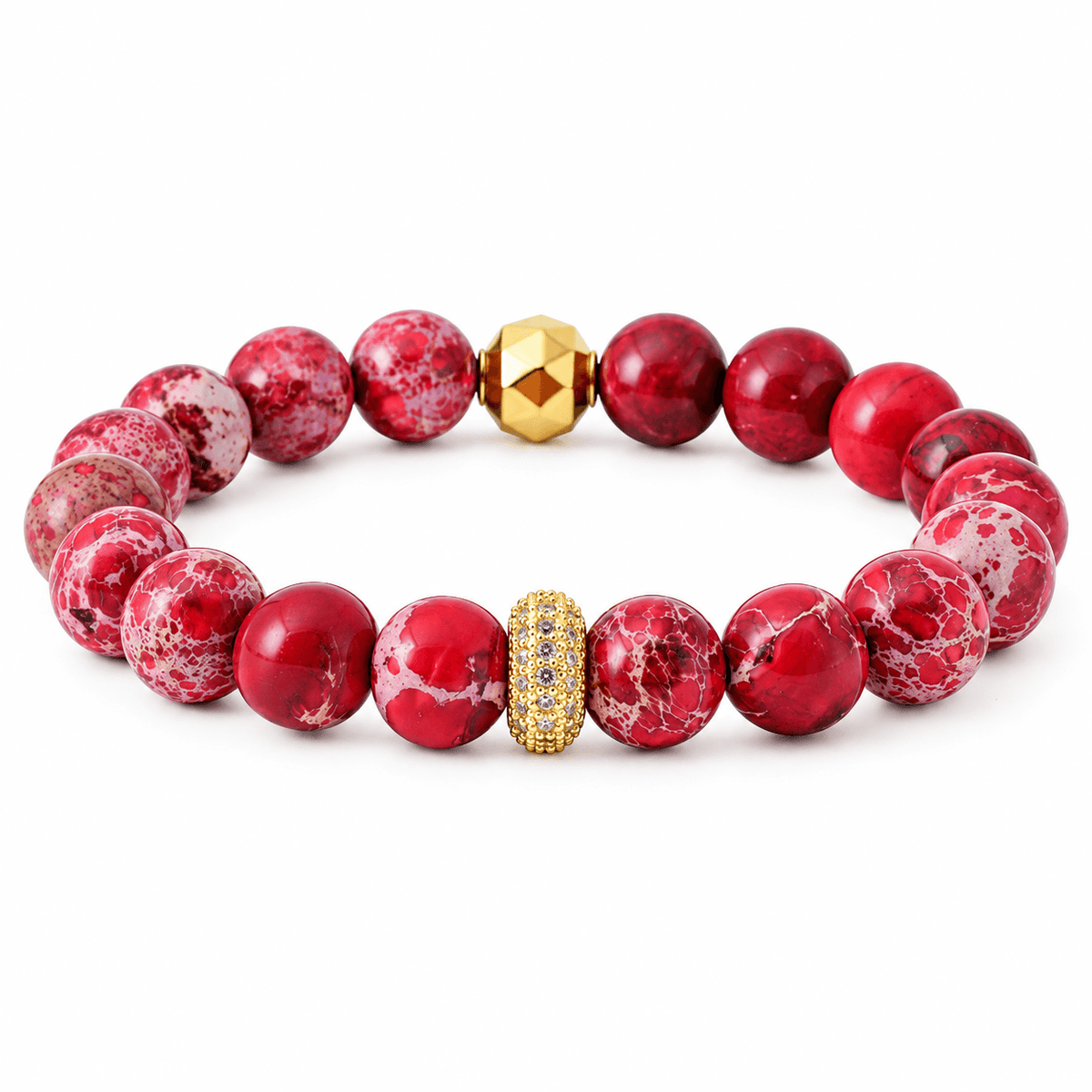 Marbled Natural Stone Bead Bracelet