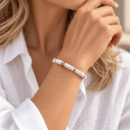 Agate Disc Bead Cord Bracelet