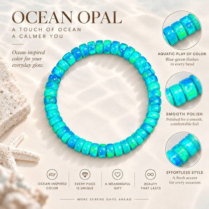 Aurora Iridescent Opal Disc Bracelet