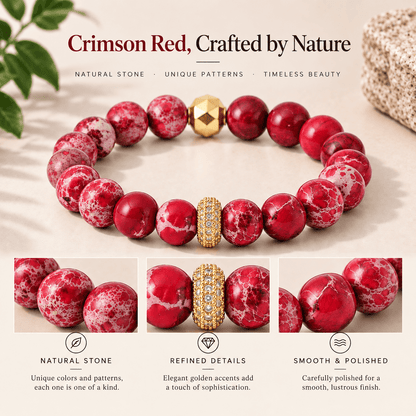 Marbled Natural Stone Bead Bracelet