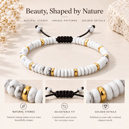 Agate Disc Bead Cord Bracelet