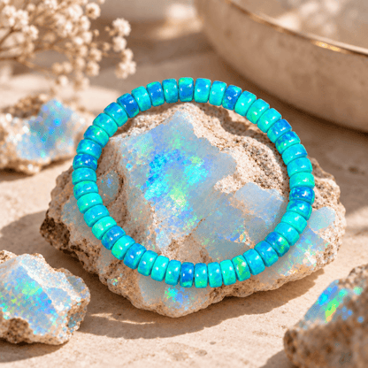 Aurora Iridescent Opal Disc Bracelet