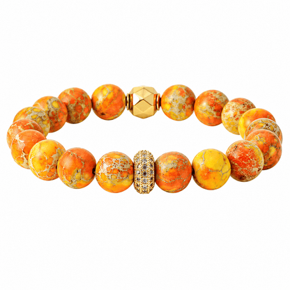 Marbled Natural Stone Bead Bracelet
