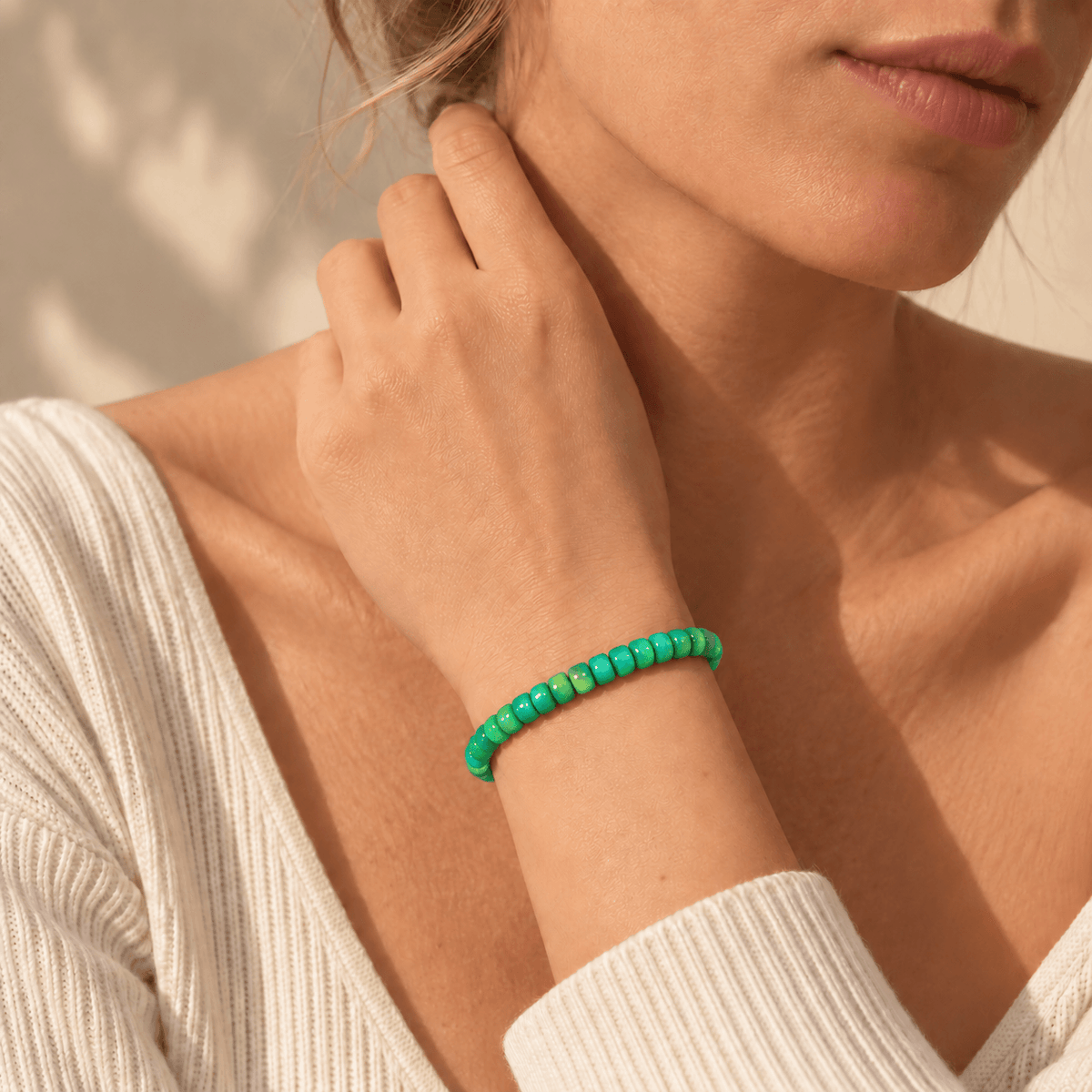 Aurora Iridescent Opal Disc Bracelet