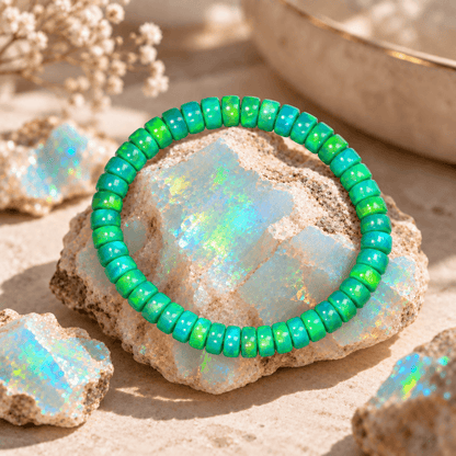 Aurora Iridescent Opal Disc Bracelet