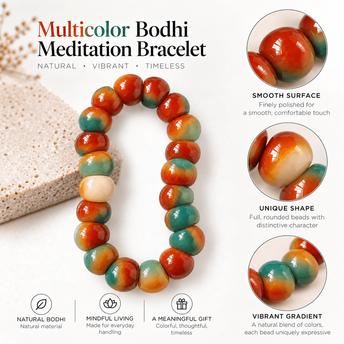 Natural Bodhi Garlic-Clove Fidget Bracelet