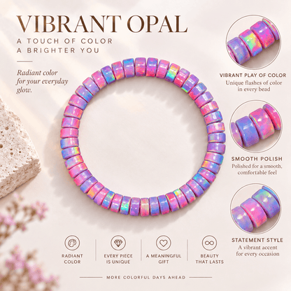 Aurora Iridescent Opal Disc Bracelet