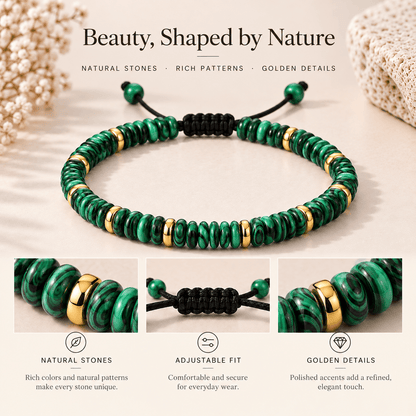 Agate Disc Bead Cord Bracelet