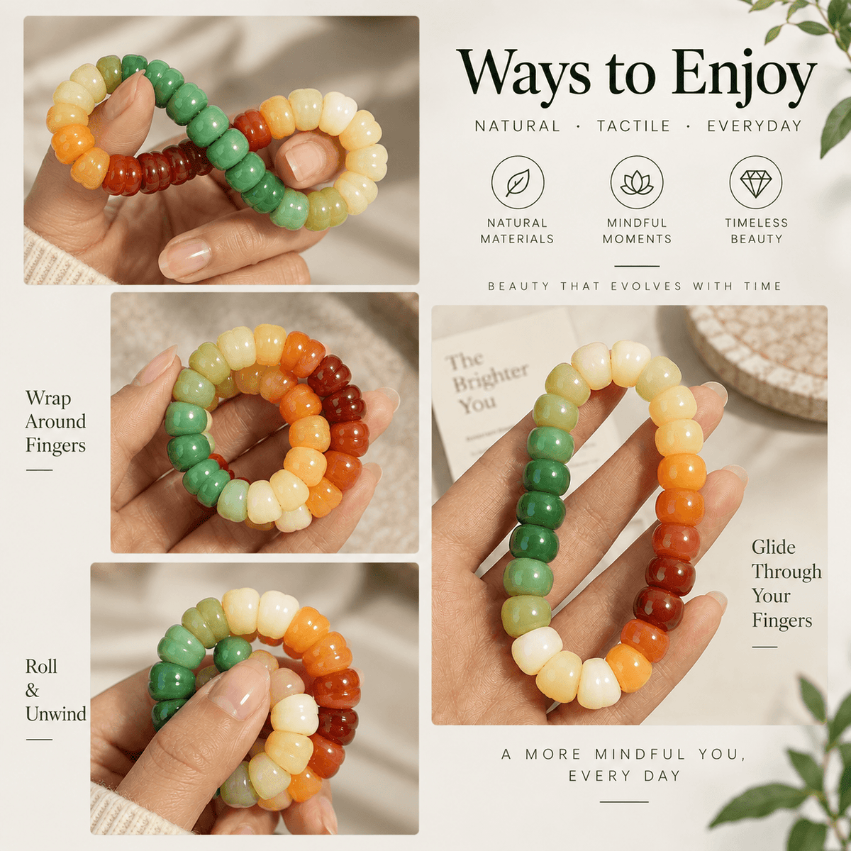 Natural Bodhi Ombre Fidget Bracelet