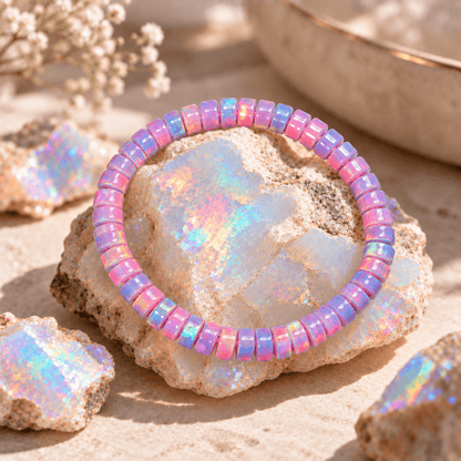 Aurora Iridescent Opal Disc Bracelet