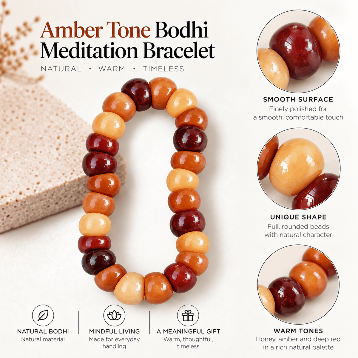 Natural Bodhi Ombre Fidget Bracelet