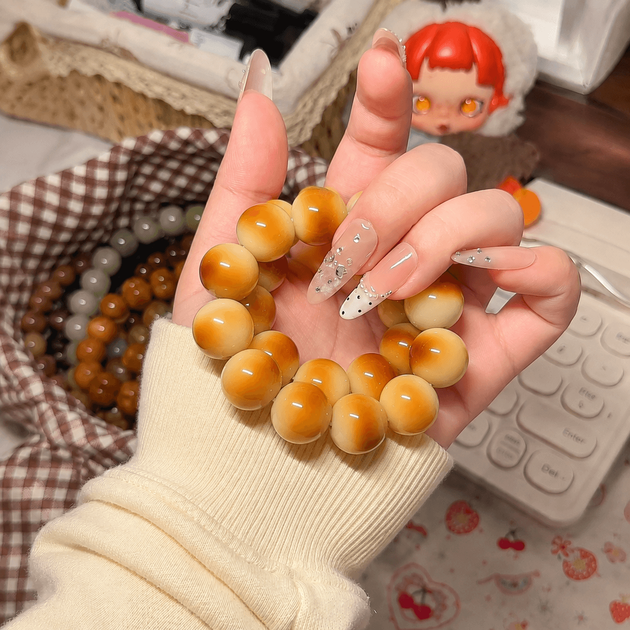 Caramel Meditation Bead Bracelet