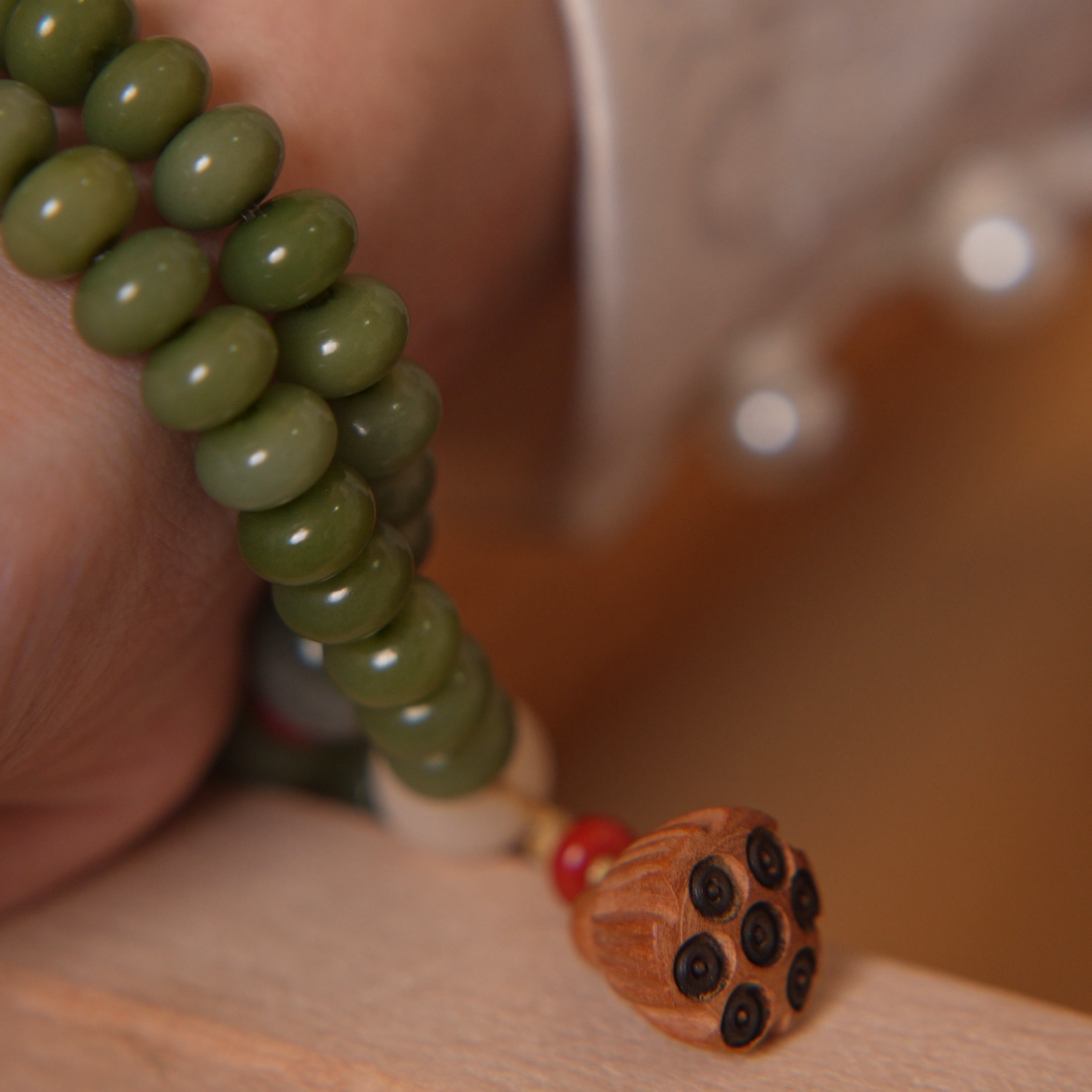 Green Lotus Bodhi Wrap Bracelet