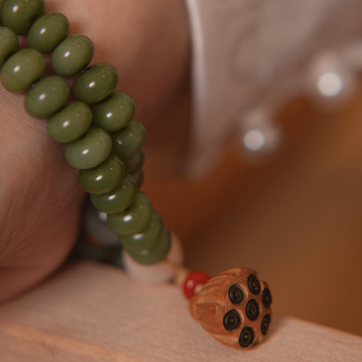 Green Lotus Bodhi Wrap Bracelet