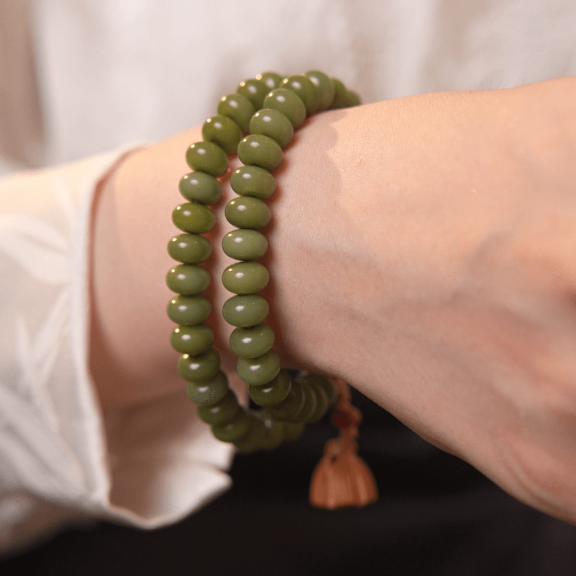 Green Lotus Bodhi Wrap Bracelet