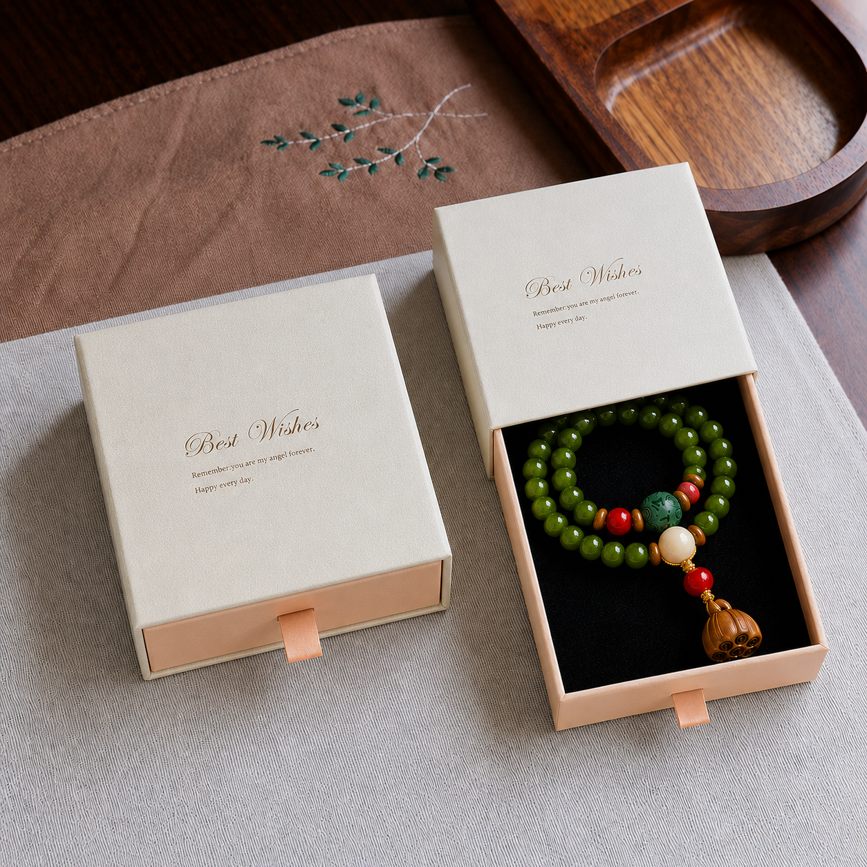 Green Lotus Bodhi Wrap Bracelet