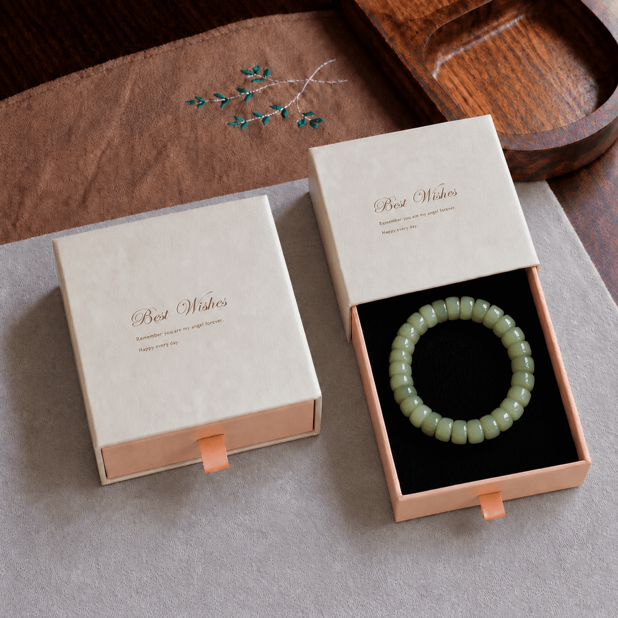 Celadon Green Bodhi Meditation Bead Bracelet