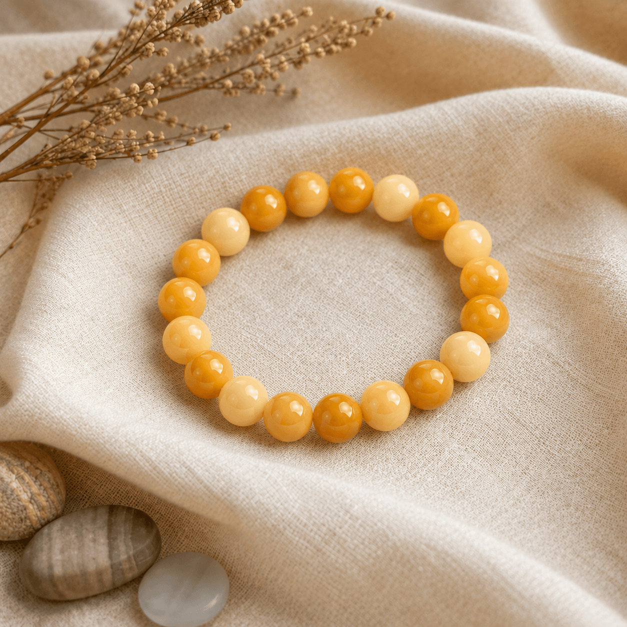 Golden Bodhi Meditation Bead Bracelet